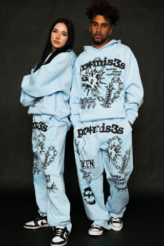 Pain and Pleasure Rhinestoned Sweatpants