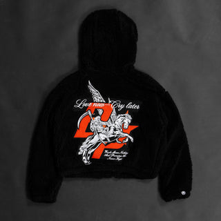 Pegasus Black Tech Fleece Zip Hoodie