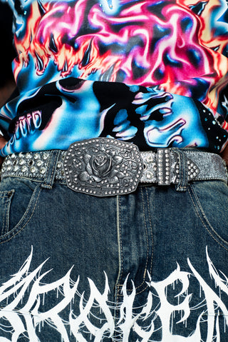 Rose Rhinestone Belt