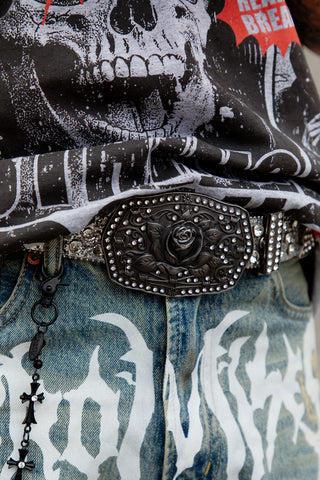 Rose Rhinestone Belt