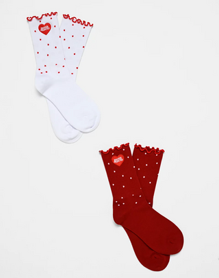 Helium Socks 2pack White/Red