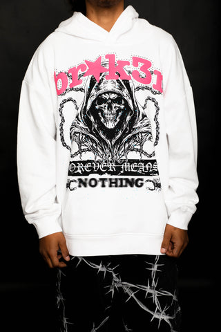 Soulless Rhinestone Hoodie White