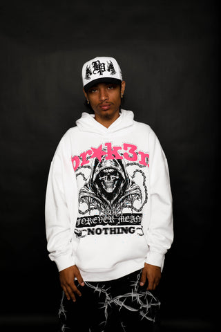 Soulless Rhinestone Hoodie White