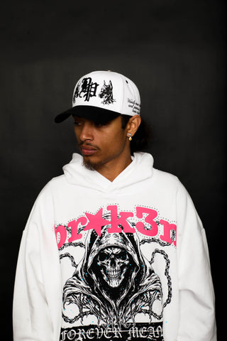 Soulless Rhinestone Hoodie White