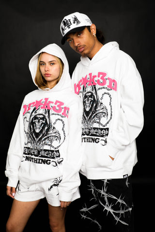 Soulless Rhinestone Hoodie White