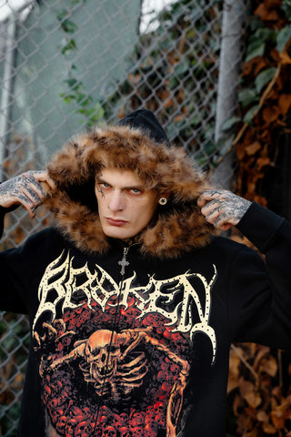 Spelunker Fur Trim Zip Hoodie