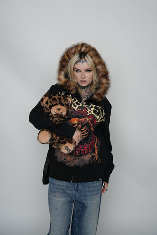 Spelunker Fur Trim Zip Hoodie