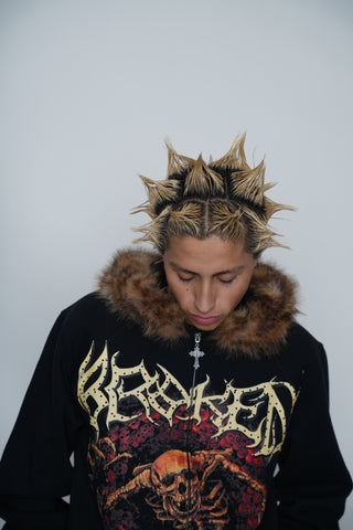 Spelunker Fur Trim Zip Hoodie