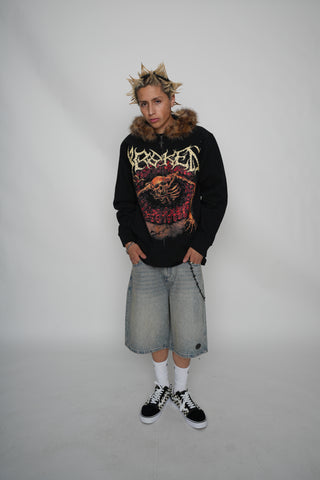 Spelunker Fur Trim Zip Hoodie