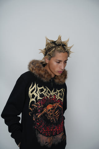 Spelunker Fur Trim Zip Hoodie