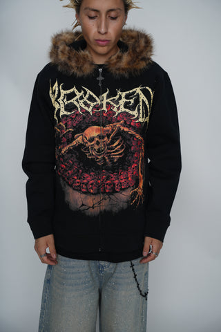 Spelunker Fur Trim Zip Hoodie