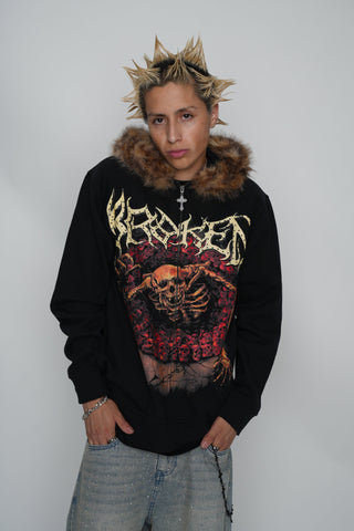 Spelunker Fur Trim Zip Hoodie