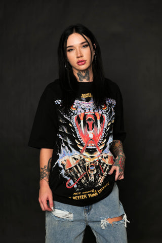 Split Tongue Rhinestone Tee