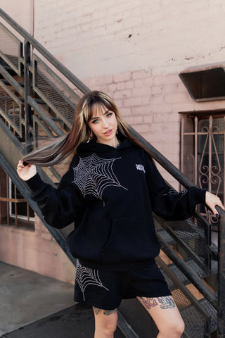 Stoned Web Hoodie Black