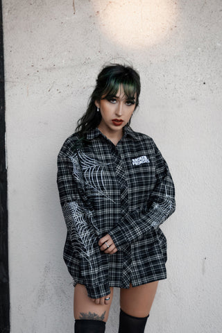 Stoned Web Rhinestone Black Flannel