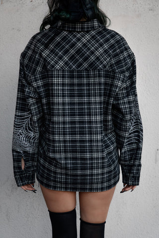 Stoned Web Rhinestone Black Flannel