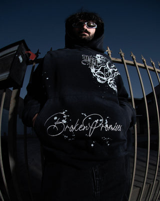 Storm of Chaos Embroidered Washed Hoodie