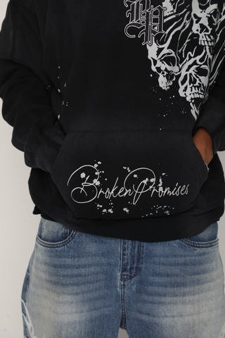 Storm of Chaos Embroidered Washed Hoodie