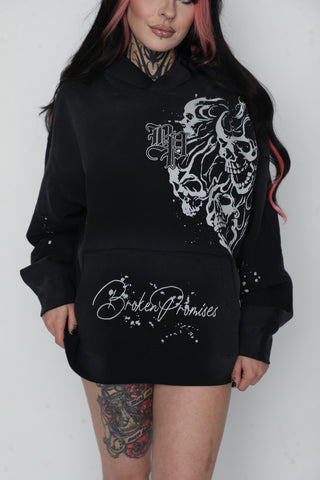 Storm of Chaos Embroidered Washed Hoodie