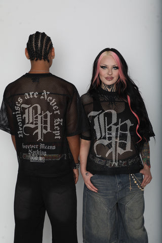 Tradition See-through Boxy Net T-shirt