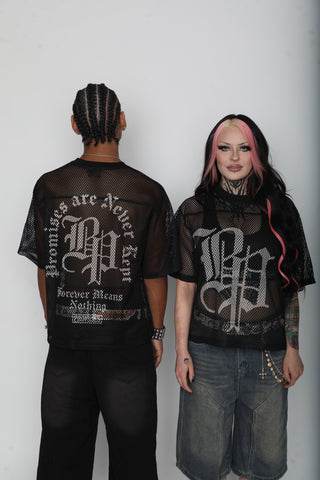 Tradition See-through Boxy Net T-shirt