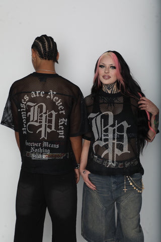 Tradition See-through Boxy Net T-shirt