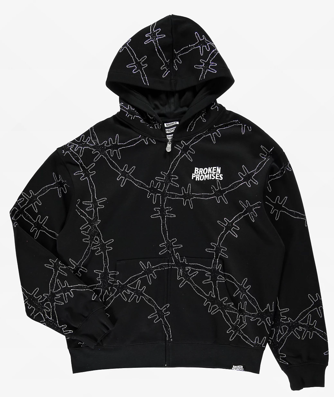 Ultrawire Rhinestone Zip Hoodie | Broken Promises – Broken Promises Co