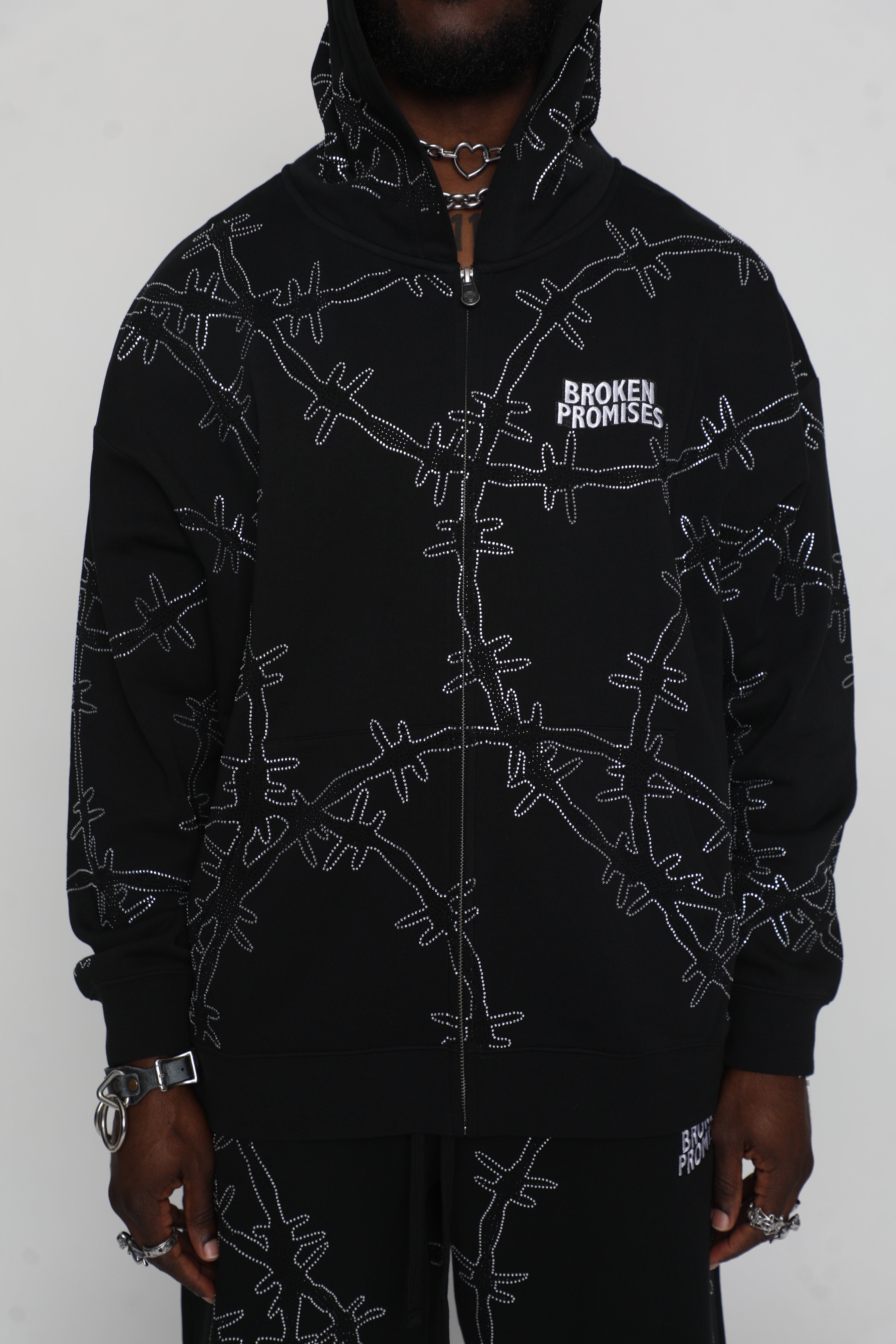Ultrawire Rhinestone Zip Hoodie