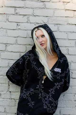 Ultrawire Rhinestone Zip Hoodie
