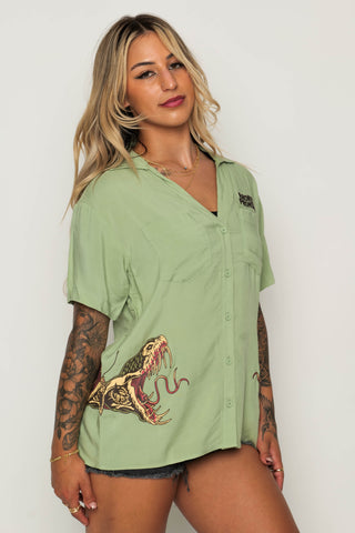 Viper Button Up Shirt Sage