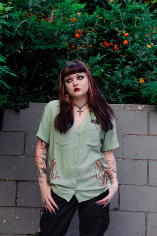 Viper Button Up Shirt Sage