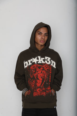 Wasted Love Hoodie Brown