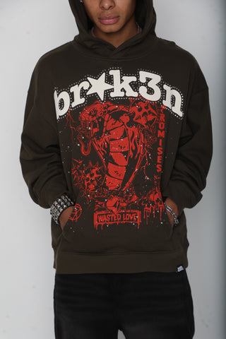 Wasted Love Hoodie Brown