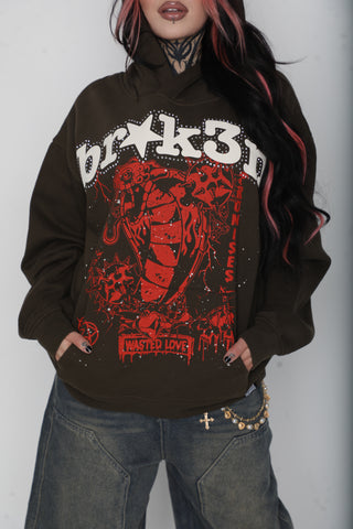 Wasted Love Hoodie Brown
