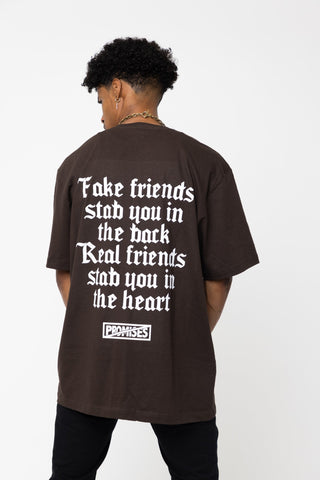 We Ain't Homies Tee Brown