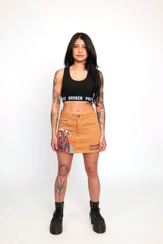 Wheelbarrow Mini Skirt Brown