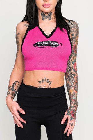 Who Cares Knit Halter Pink