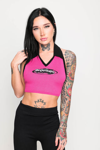 Who Cares Knit Halter Pink