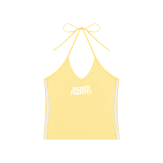 Women's Color Block Halter Crop Tank Top