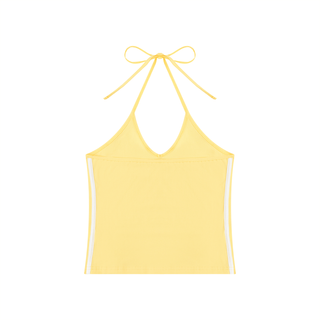 Women's Color Block Halter Crop Tank Top