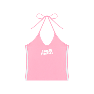 Women's Color Block Halter Crop Tank Top
