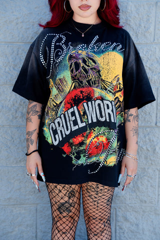 Cruel World Rhinestone Washed Tee