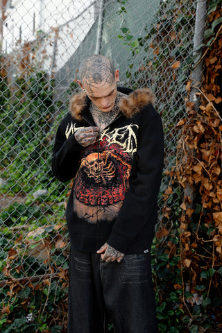 Spelunker Fur Trim Zip Hoodie