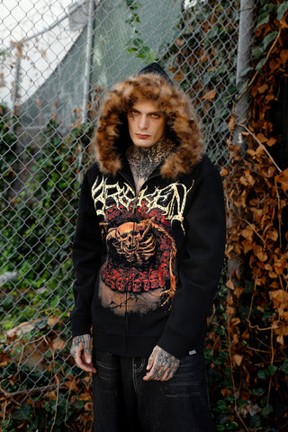 Spelunker Fur Trim Zip Hoodie