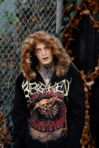 Spelunker Fur Trim Zip Hoodie