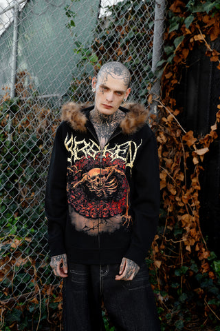 Spelunker Fur Trim Zip Hoodie