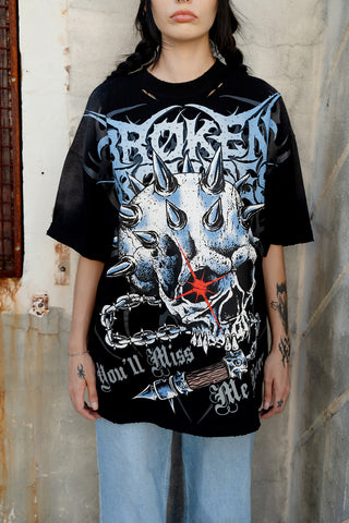 Bludgeon Rhinestoned Distressed Tee